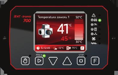 REGULACE 45 HT-tronic 900 Automatická regulace peletových kotlů HT-tronic 700 Ekvitermní regulace Automatická regulace poskytuje širokou modulaci výkonu s optimalizací spalovacího procesu, parametry