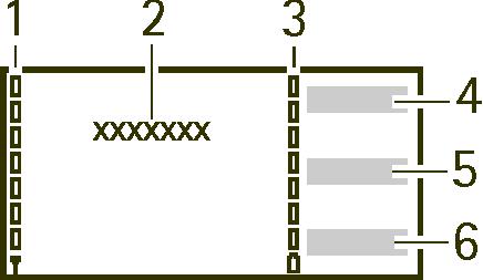 1. Pøedstavuje intenzitu signálu celulární sítì v místì, na kterém se nacházíte. Èím je signál silnìj¹í, tím je sloupec vy¹¹í. 2. Zobrazuje název sítì nebo logo operátora.