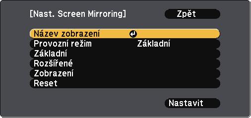 g Rozšířené umožňuje připojit se s rozšířenými možnostmi. Podle potřeby vyberte nstvení Zákldní. Volb Sys. bezdrát.