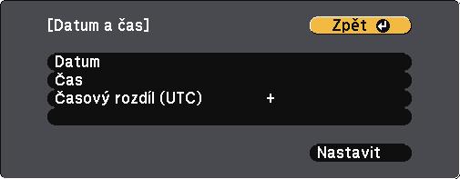 e Vyberte Objeví se tto obrzovk: f Vyberte nstvení Dtum čs stiskněte tlčítko [Enter]. položku Dtum, stiskněte tlčítko [Enter] zdejte dnešní g Vyberte dtum pomocí zobrzené klávesnice.