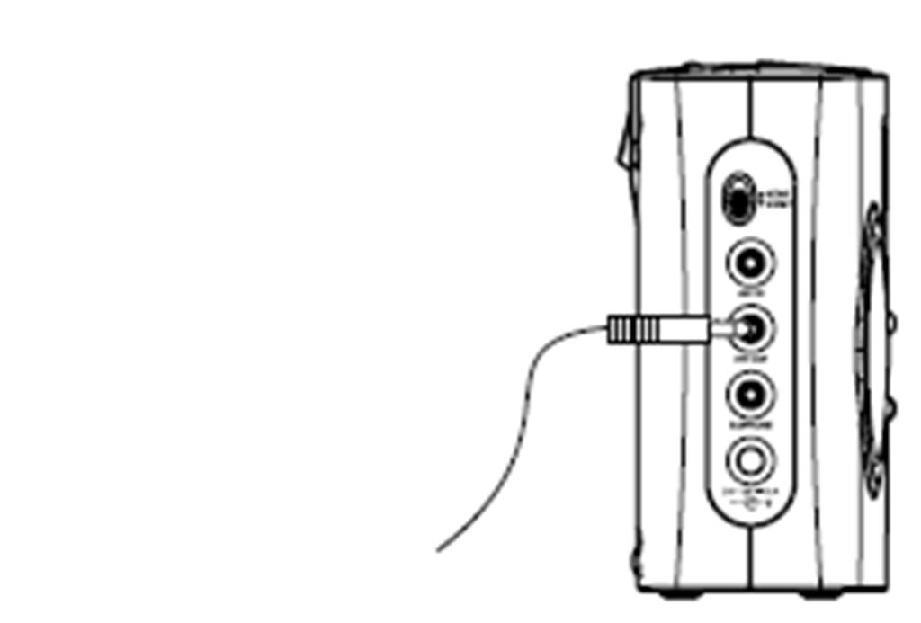 Zdířka AUX IN 1. K přípojce AUX IN připojte stereofonní, nebo monofonní zdroj zvuku (například MP3, nebo CD přehrávač). 2. Na displeji se objeví Aux In. 3.