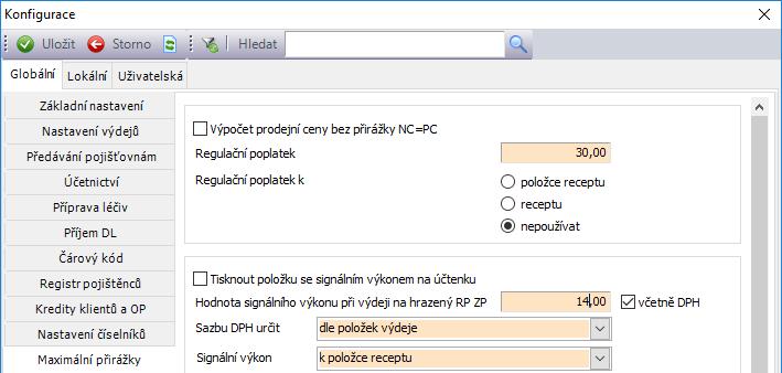 Signální výkon! Změna výše signálního výkonu na 14 Kč a změna výběru k položce receptu bude v LpW v noci z 31. 12. 2018 na 1. 1. 2019 automaticky provedena.