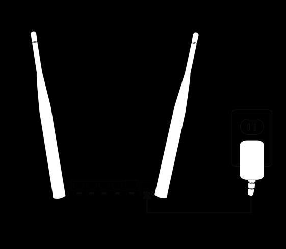 Instalace 1. Připojte dodaný napájecí adaptér 5V DC do routeru a druhý konec do elektrické zásuvky. 2. Ujistěte se, že LED napájenísvítí.