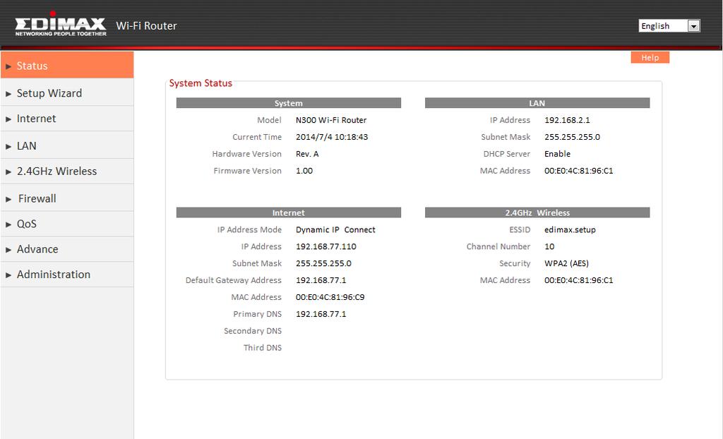 Pokud se nezdařil přístup k edimax.setup, připojte BR-6428nS V4 k počítači pomocí Ethernetového kabelu a zkuste to znovu. Budete vyzváni k zadání uživatelského jména a hesla.