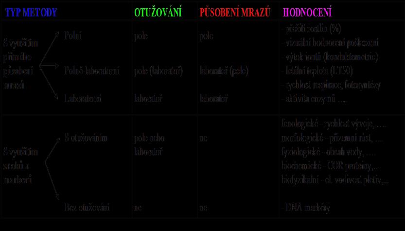 6 markéry mrazuvzdornosti řepek, které by pomohly odhalit odlišnou rezistenci odrůd vůči mrazu.