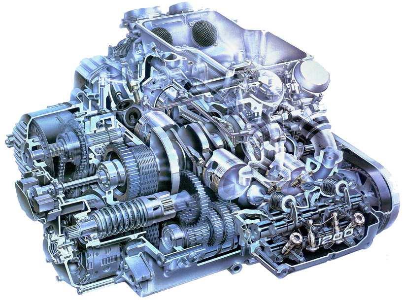 HISTORIE SPALOVACÍCH MOTORŮ hřídelem v dutém hřídeli pro pohon vačkových hřídelů. Díky novým technologiím klesla hmotnost motoru o 3 kg, z toho samotný klikový hřídel je lehčí o 1 