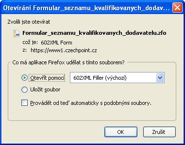V následujícím dialogu (liší se podle použitého prohlížeče