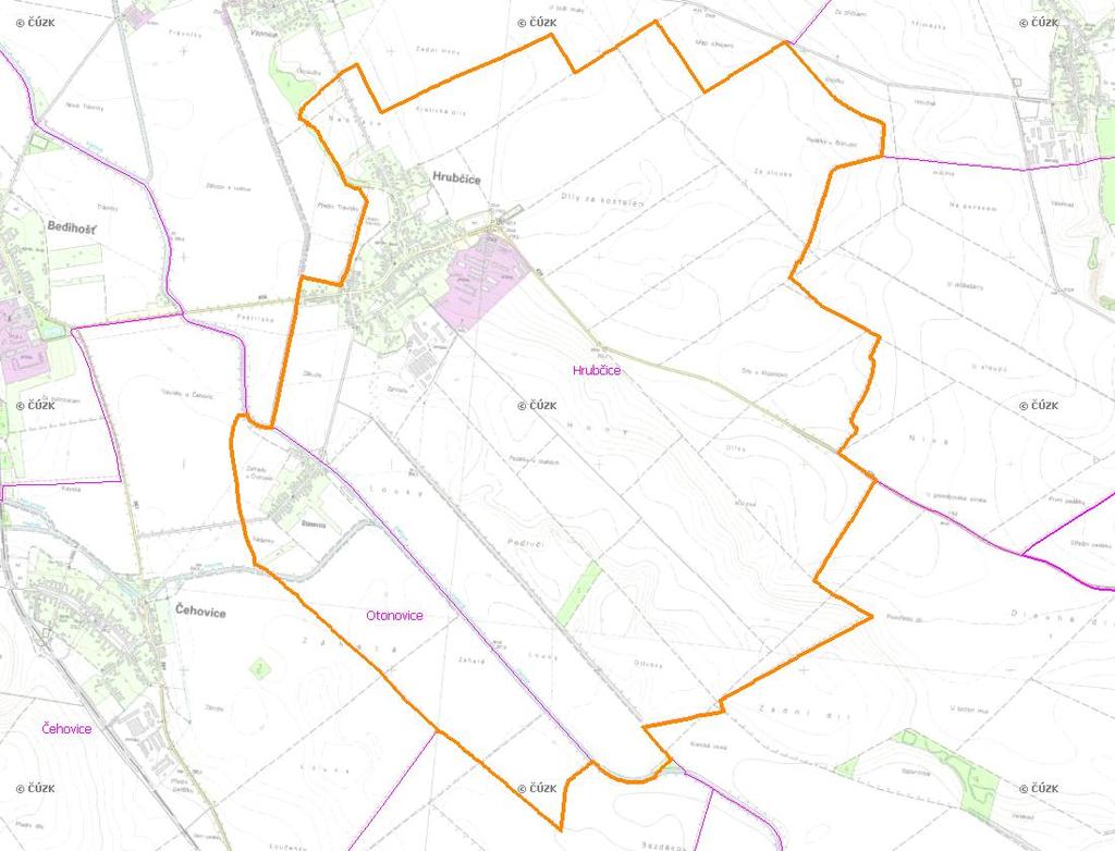 A. NÁZEV OBCE Název části obce (ZSJ): Hrubčice Mapa A: Území obce Přehledová mapka