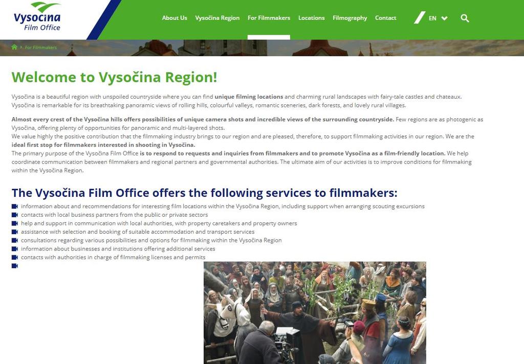 Je na nich představena činnost filmové kanceláře včetně kontaktů a zdůraznění přínosů, které s sebou natáčení v regionu přináší.