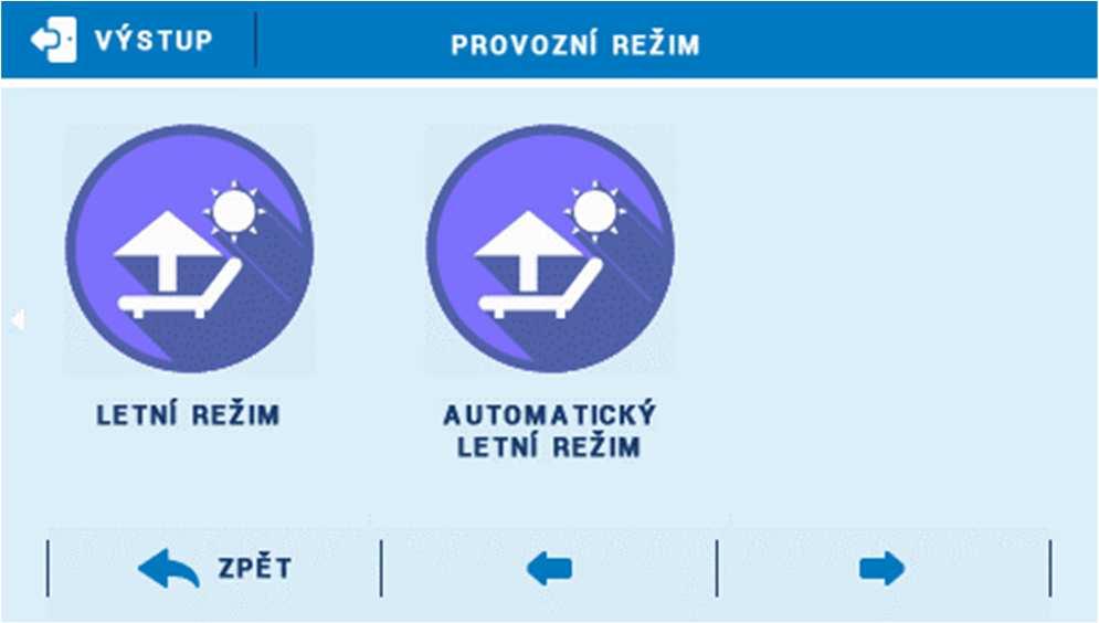 1.2. PROVOZNÍ REŽIMY V této funkci lze zvolit dle individuálních potřeb 1 z 5 pracovních režimů: Priorita bojleru V tomto režimu se nejprve zapíná čerpadlo bojleru (TUV), které pracuje až do dosažení