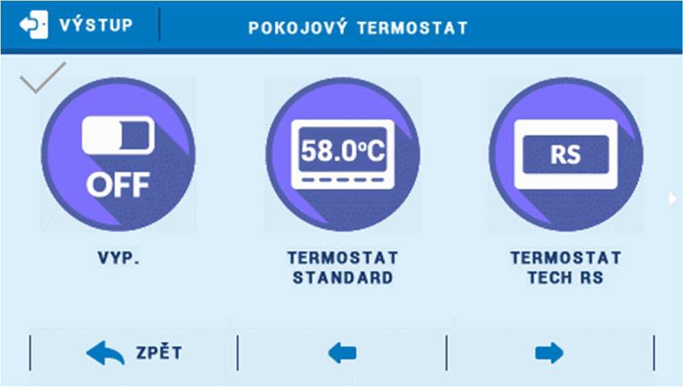 7.2. TYP VENTILU Tato volba slouží pro nastavení typu směšovacího ventilu. Lze volit mezi ventily: Ventil ÚT nastavujeme, pokud chceme regulovat teplotu radiátorového okruhu.