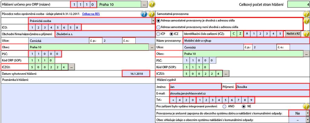 Evidence a ohlašování - mobilní zařízení 2.