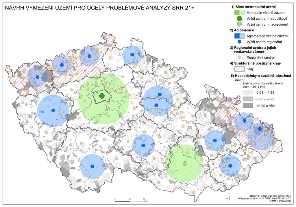 Struktura návrhové části SRR (1)» Vize» Globální cíl» Strategické cíle Silná metropolitní území Aglomerace Regionální centra a jejich