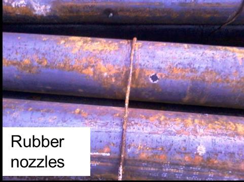 7.1 Compensation grouting through pipe umbrella The umbrella pipes of I.D. 114 mm were installed in one piece by the Cassagrande machine using the cement flushing.