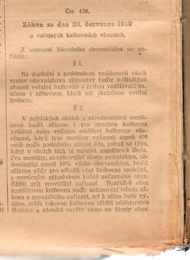 Knihovny 2000-10000 obyvatel kurs Knihovny nad 10 000 obyvatel státní zkouška, jednoleté studium Zákon