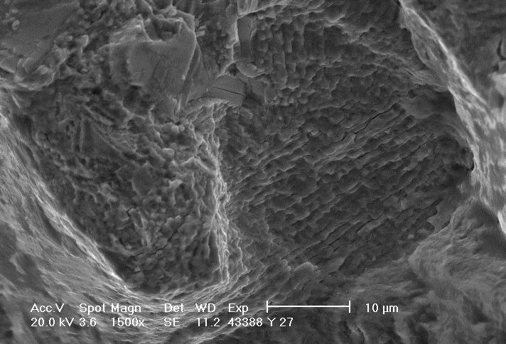 11 Detail of fracture surface (ε a = 0,25 %, N f = 37 948) (ε