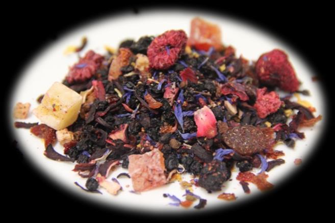 SVĚŽÍ TROPY aromatizovaný čaj exclusive - Tropická čajová specialita s exotickými kousky ovoce - Obsahuje mrazem sušené celé ovoce ( Papaya, Ananas,
