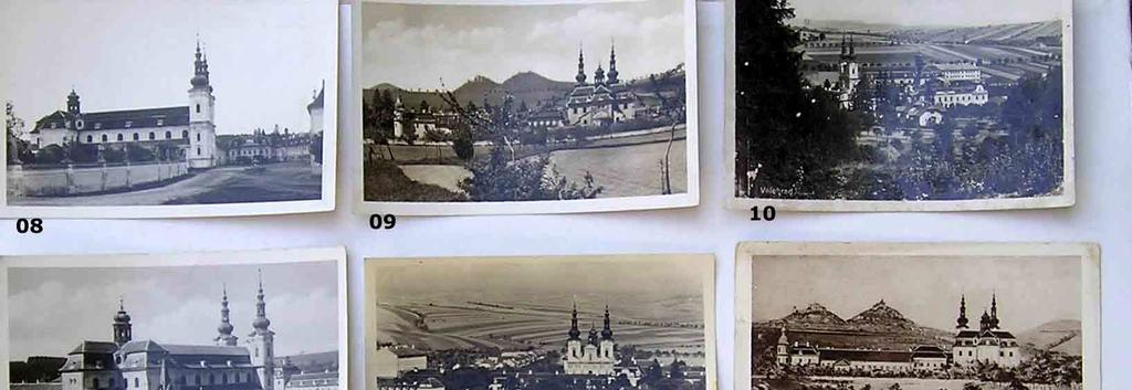 - 24-08. Staroslavný Velehrad, čb, J. N. Derka 1928, NP, I. 40.- 09. Velehrad, čb, Fototypia Vyškov asi 1947, NP. I. 30.