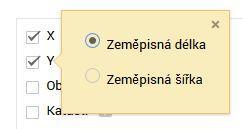 Po vložení souboru se zobrazí výzva pro výběr sloupců, ze kterých mají být načteny údaje o poloze.