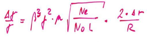 Small angles: Θ= r/f = 2r/(R) (Δm) 2 = (
