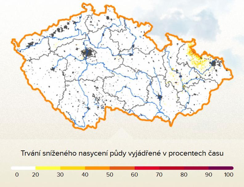 sníženého nasycení půdy