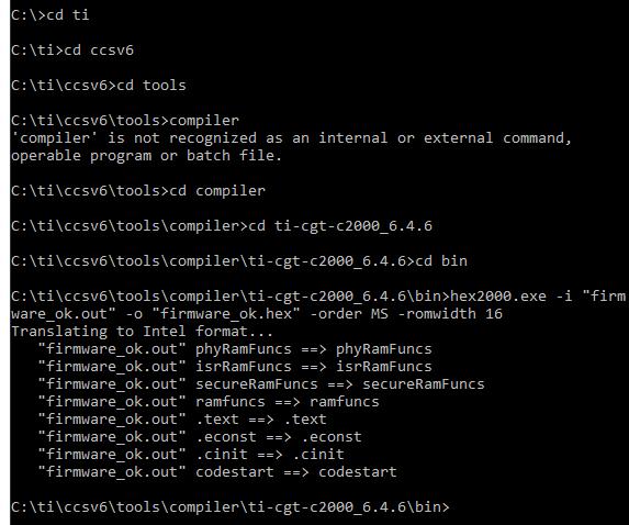 8.2.2 Kompilace a flashnutí firmware Výsledný firmware, vytvořen v Code Composer Studiu, byl potřeba do daných PLC modemů nahrát. První možností bylo využití debug konzole přímo v CCS.