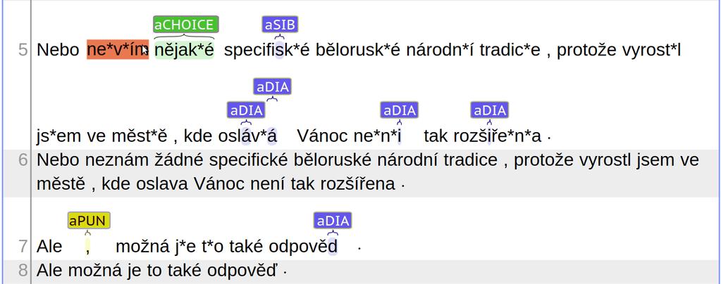 Brat annotation tool Jelínek: New