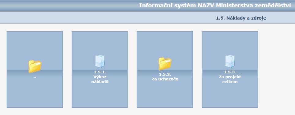 1.5. NÁKLADY A ZDROJE 1.5.1. VÝKAZ NÁKLADŮ = Komentář k čerpání finančních prostředků.