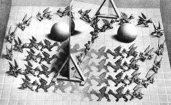 M.C.Escher (898-97) Typy symetrie ve fyzice Časoprostorové symetrie
