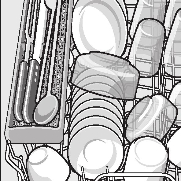 glas en bestek na afloop van het programma zo snel mogelijk uit de afwasmachine halen.