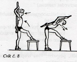 účinek - mobilizace ramenního kloubu - protažení svalů v oblasti ramenních kloubů  8 Stoj, pokrčit