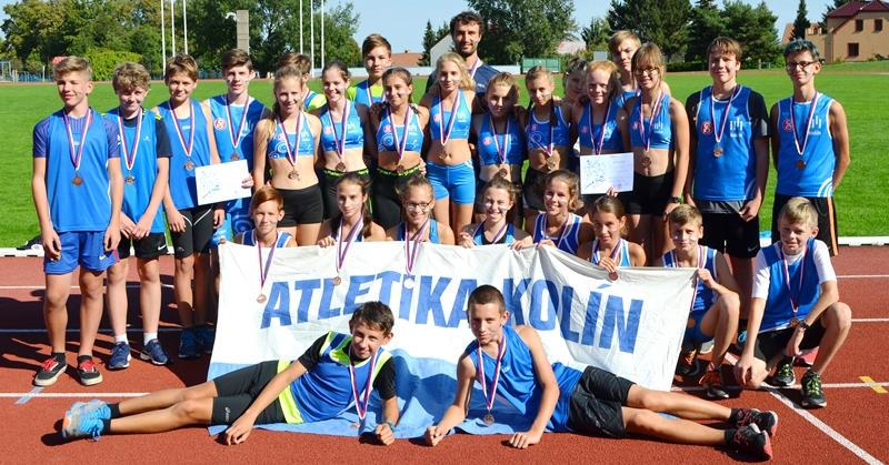 Mladší žákyně finále krajského přeboru (vedoucí Vlasta Šlezová) 1. Atletický oddíl - STŘELA Žebrák 92 2. A. C. TEPO Kladno 85 3. T. J Sokol Kolín - atletika 76 4. Atletika Stará Boleslav 67 5.