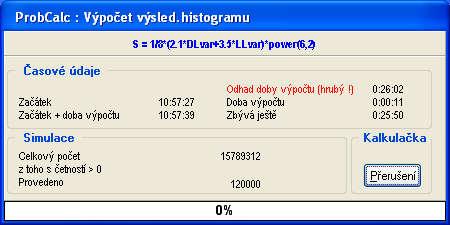 Výpočet s intervalovou a zonální optimalizací Odhad doby výpočtu: bez optimalizace déle jak