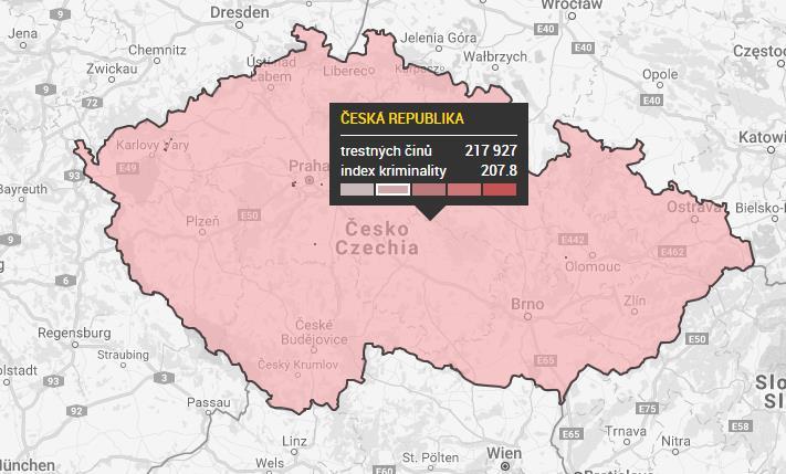 1.2 BEZPEČNOSTNÍ ANALÝZA Data k trestné činnosti a grafické znázornění nápadu trestné činnosti je zpracováno prostřednictvím webového portálu www.mapakriminality.