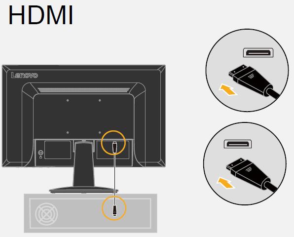 3. Připojte jeden konec kabelu HDMI ke konektoru HDMI na zadní straně počítače a druhý konec ke konektoru HDMI na monitoru.