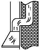 Pokud je třeba ohnout potrubí nebo hadici, vytvářejte ohyby s velkým poloměrem. Ohyby malého poloměru snižují extrakční kapacitu digestoře.