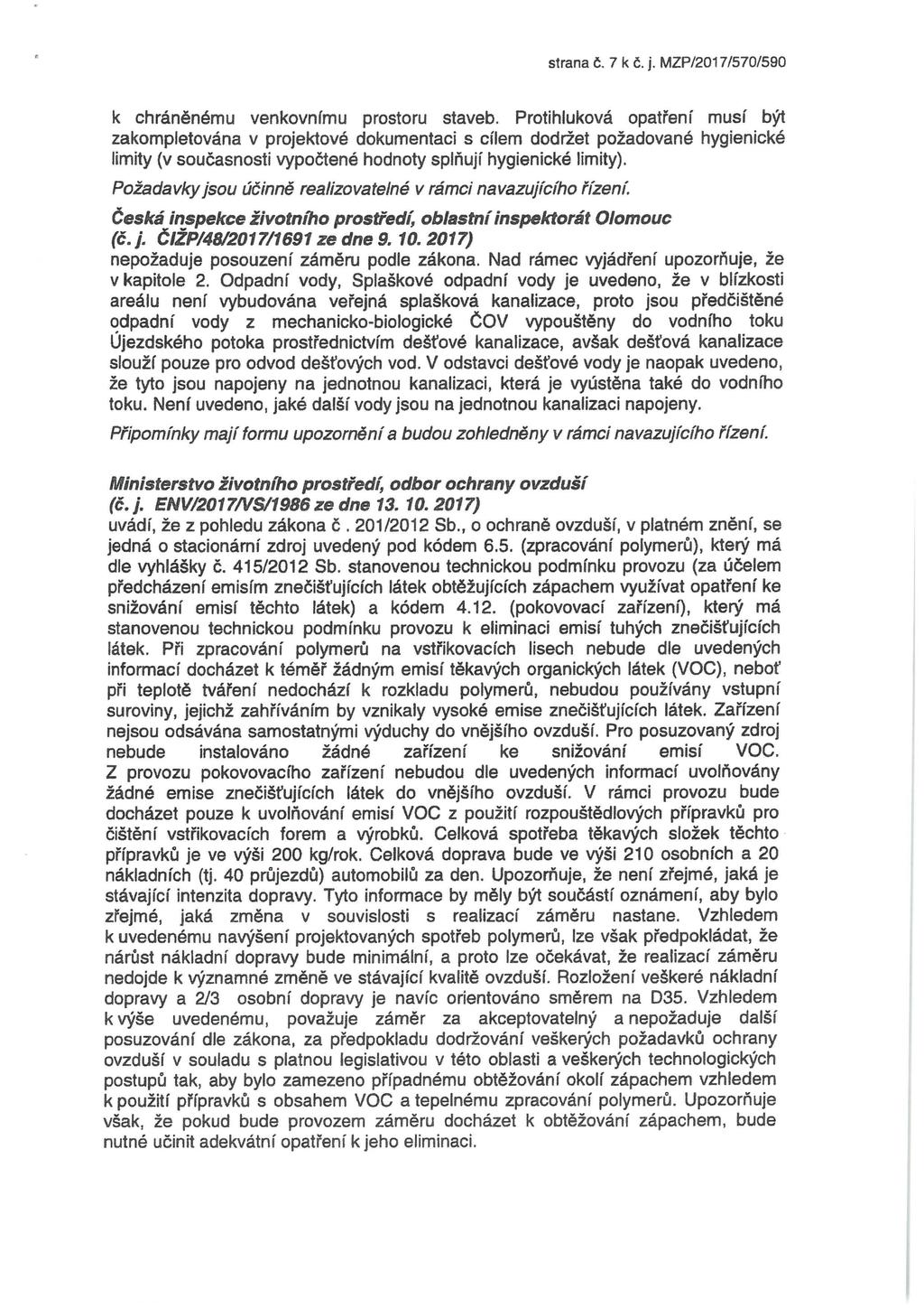 strana č. 7 k č. j. MZP/2017/570/590 k chráněnému venkovnímu prostoru staveb.