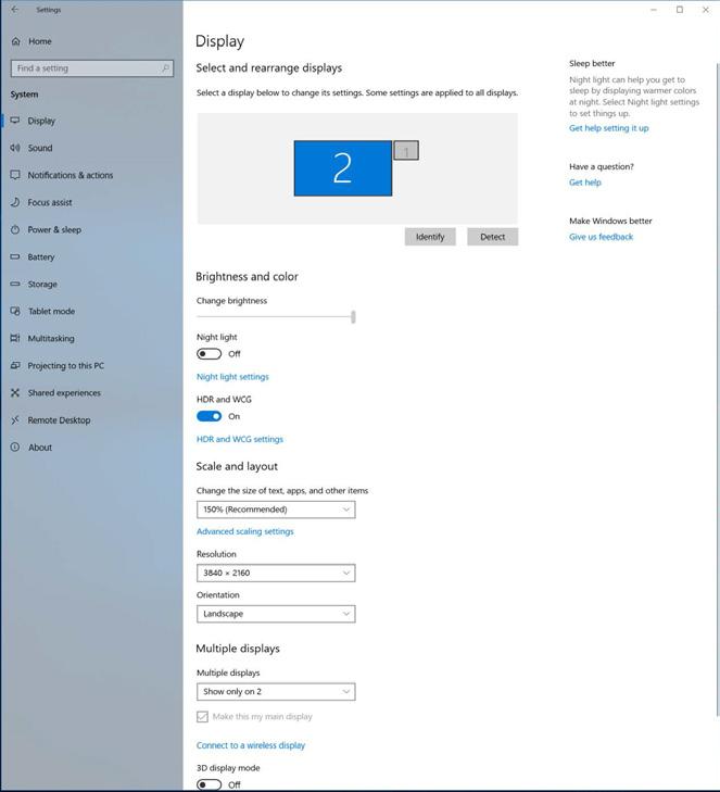 4. HDR 4. HDR Nastavení HDR v systému Windows 10 Kroky 1. Klepněte pravým tlačítkem myši na pracovní ploše a přejděte na Nastavení zobrazení. 2.
