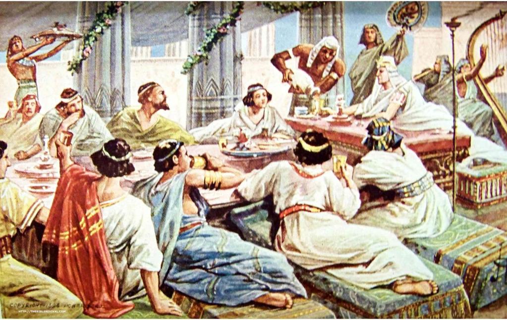 Josef hostí bratry v Egyptě, biblická ilustrace - ZNOVU U JOSEFA -