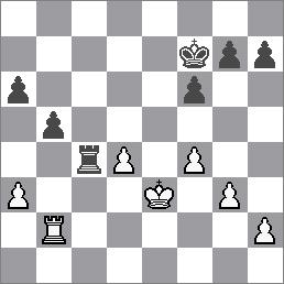 45.Vd8? Vxf2+ 46.Dxf2 Dxd8 47.Dxf7+ Kh8= 45...Vf3 Přechod do dámské koncovky byl beznadějný. 46.h4! 46.Kg2 Va3 47.Vd8 Vxa4 48.Df6 Va6 49.Dd4 Va4= 46.a5 De2 47.Kg2 46...Dh8!? 46...h5 47.a5 47.Db6!