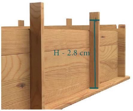 (203). Označit výšku H minus 2,8 cm kolem obvodu každého z 6 sloupků.