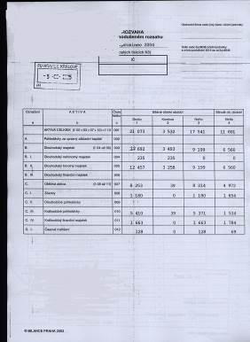 Zde stačí vyplnit pouze údaje v řádku HV za účetní období.