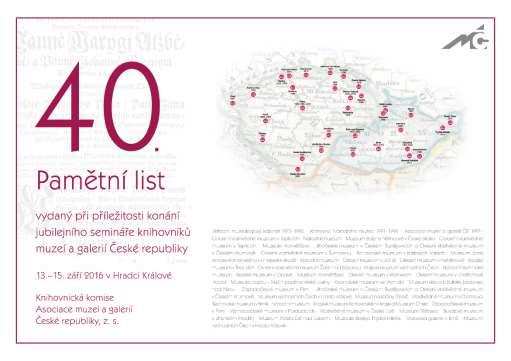 40. SEMINÁŘ KNIHOVNÍKŮ MUZEÍ A GALERIÍ