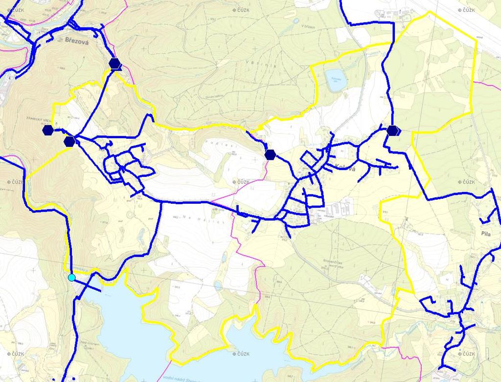 D. VODOVODY D.1 POTŘEBA VODY Z BILANCE Základní parametry: Ozn.: Jednotky: Rok: 22 25 21 215 Počet všech zásobených obyvatel Nz obyvatel 49 492 497 733 Voda vyrobená celkem VVR tis.