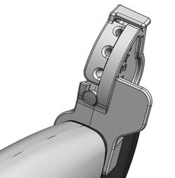 Pomocí tohoto výstupku připevněte zavaděč jehly a snímač na podpůrné rameno LEYLA Obrázek 5. Snímač N13C5 se zavaděčem jehly lze připevnit na podpůrné rameno LEYLA.