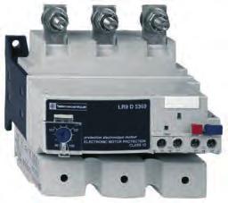 Elektronická nadproudová relé Tesys řada LR9 60 až 630 A Použití Pro použití se stykači LC1 D LC1 F Proud motoru 60 150 A 30 630 A Základní typové označení LR9D LR9F Kompenzovaná tepelná relé Rozsah