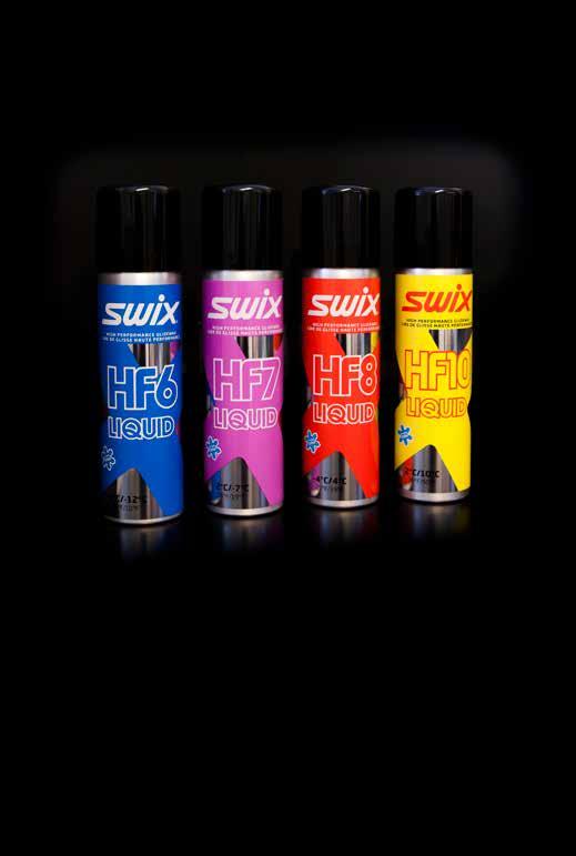 HF LIQUID New racing waxes - perfect glide with respect for the environment! SWIXFACTOR: VERY DURABLE Super effective spray gliders that can be used alone, or as base for SWIX powders and top coats.