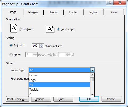 Vyberte položku Page Setup (Vzhled stránky) a zvolte