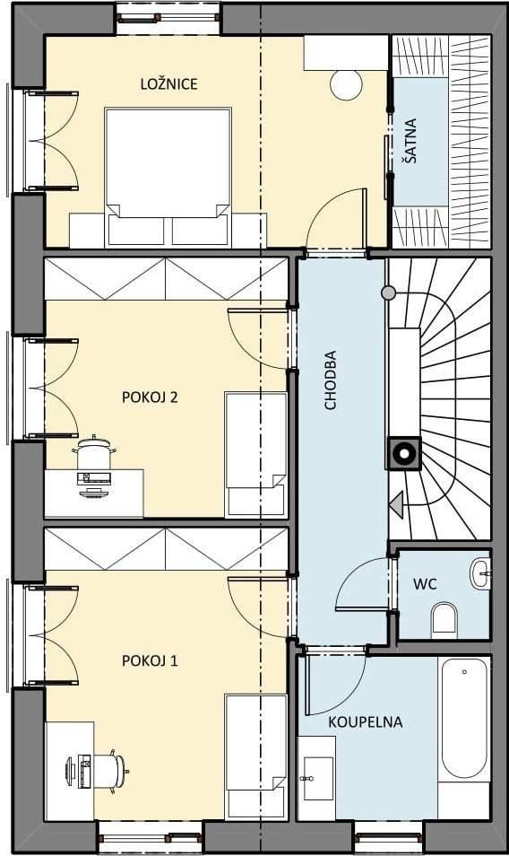 ..1,7 m² Koupelna 2...6,0 m² Pokoj 1...15,2 m² Pokoj 2.