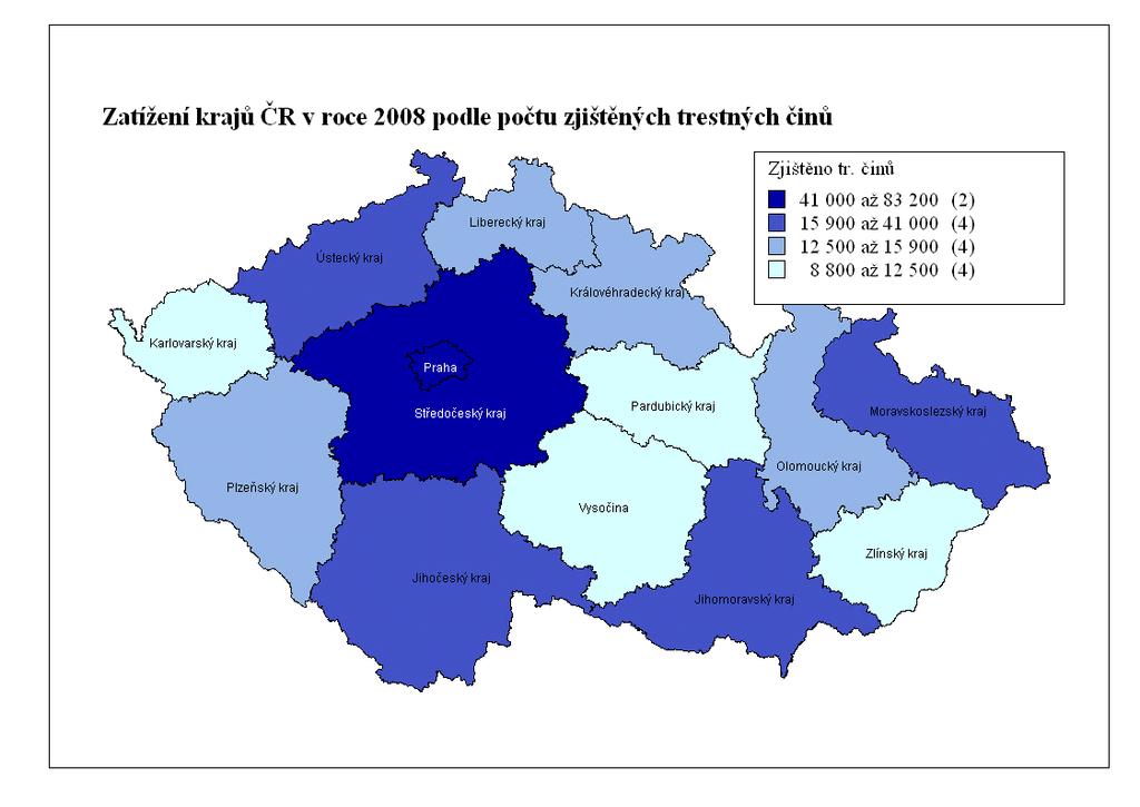 Zdroj: Ministerstvo vnitra ČR Zpráva o situaci v oblasti vnitřní bezpečnosti a veřejného pořádku na území České republiky v rovce 2008 Při hodnocení útvarů Policie ČR, patřily v r.